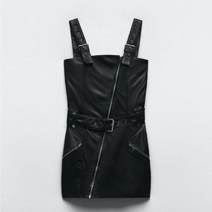 NEW ZARA LEATHER MINI DRESS
